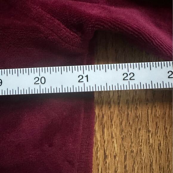 Vintage Russ Small Burgundy Velour Cabincore Turtleneck Tunic Sweatshirt - Picture 3 of 4